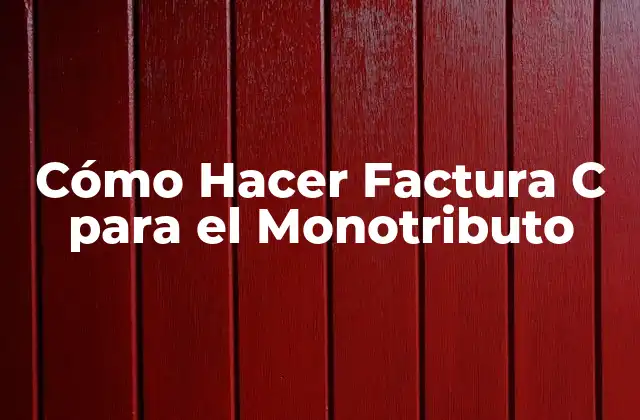 Cómo Hacer Factura C para el Monotributo