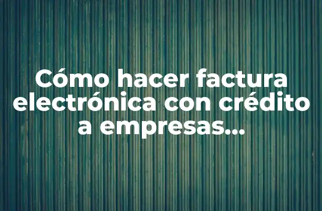 Cómo Hacer Factura Electrónica con Crédito a Empresas Constructoras 2 Cómo hacer factura electrónica con crédito a empresas constructoras