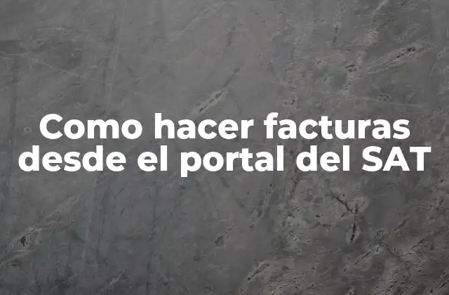 Como Hacer Facturas desde el Portal Del Sat