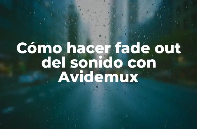 Cómo Hacer Fade Out Del Sonido con Avidemux