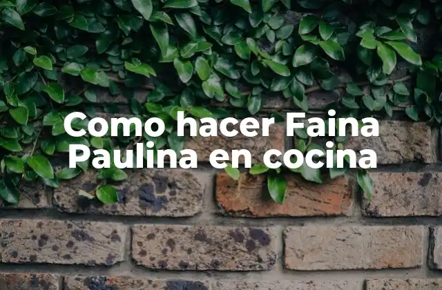 Como Hacer Faina Paulina en Cocina