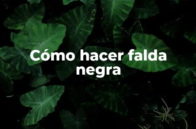 Cómo Hacer Falda Negra
