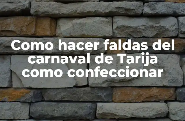 Como Hacer Faldas Del Carnaval de Tarija como Confeccionar
