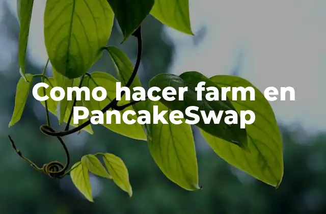 Como Hacer Farm en Pancakeswap