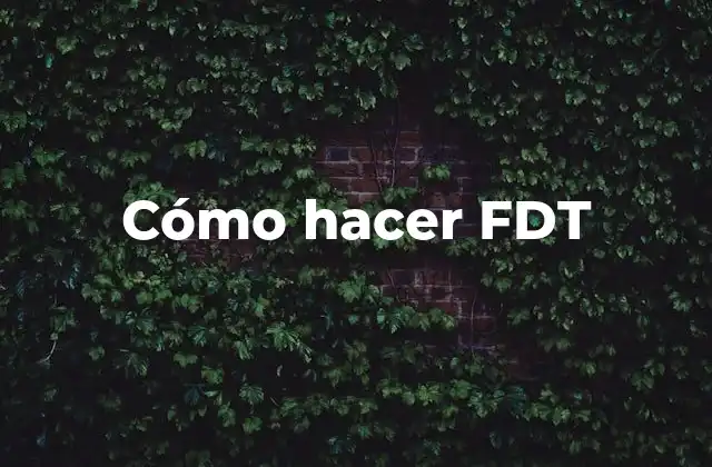 Cómo Hacer Fdt