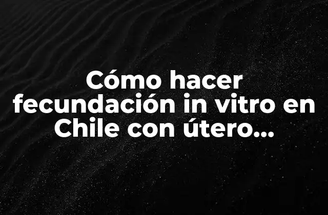 Cómo Hacer Fecundación In Vitro en Chile con Útero Subrogado