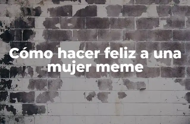 Cómo Hacer Feliz a una Mujer Meme