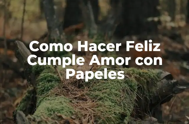 Como Hacer Feliz Cumple Amor con Papeles