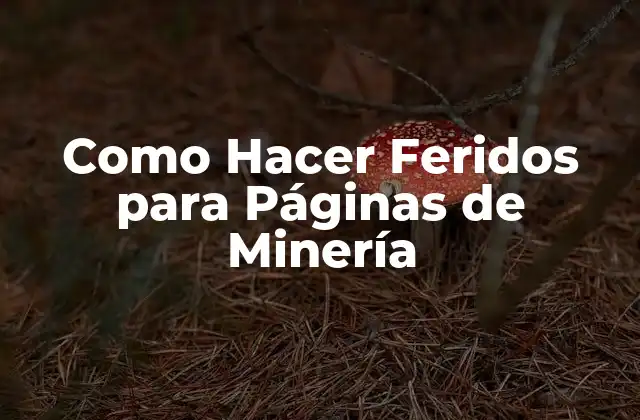 Como Hacer Feridos para Páginas de Minería