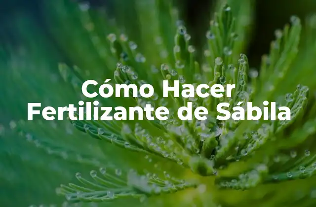 Cómo Hacer Fertilizante de Sábila