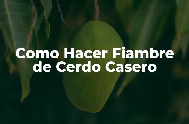 Como Hacer Fiambre de Cerdo Casero