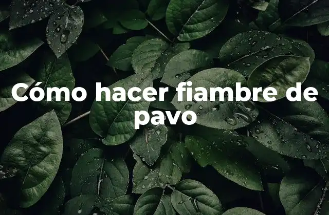Cómo Hacer Fiambre de Pavo