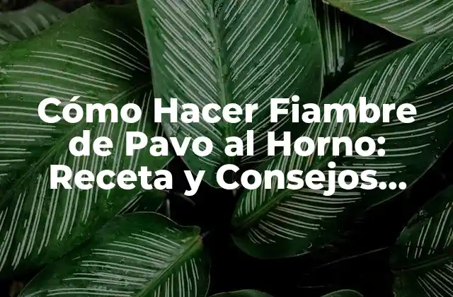 Cómo Hacer Fiambre de Pavo Al Horno: Receta y Consejos Útiles