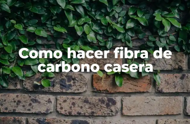 Fibra de carbono casera: qué es y para qué sirve