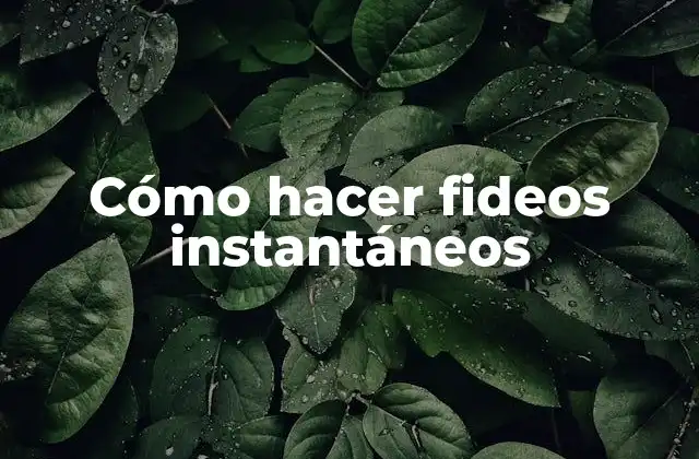 Cómo Hacer Fideos Instantáneos