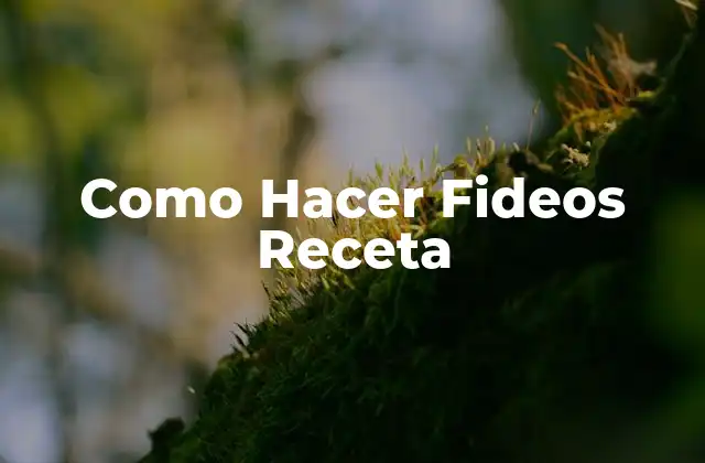 Como Hacer Fideos Receta