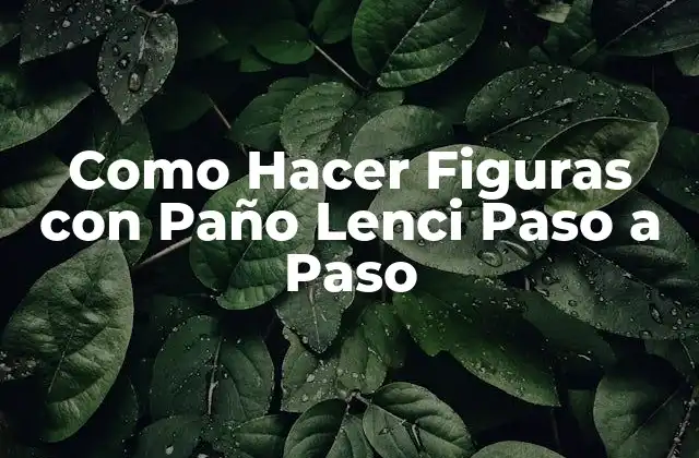 Como Hacer Figuras con Paño Lenci Paso a Paso