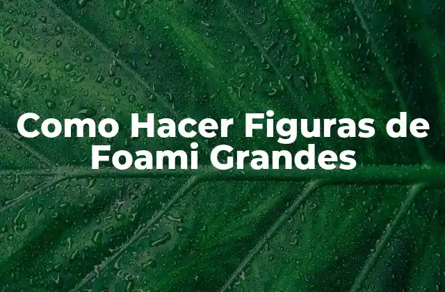 Como Hacer Figuras de Foami Grandes