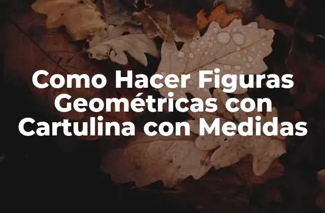 Como Hacer Figuras Geométricas con Cartulina con Medidas