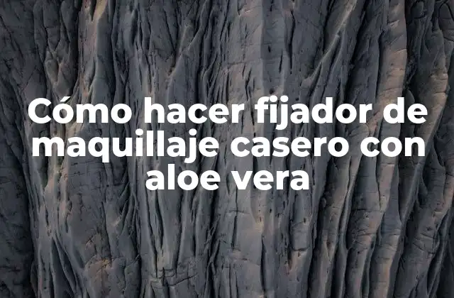 Cómo Hacer Fijador de Maquillaje Casero con Aloe Vera