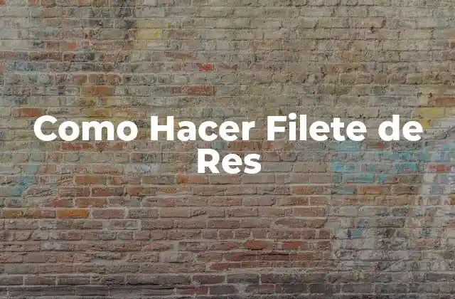 Como Hacer Filete de Res