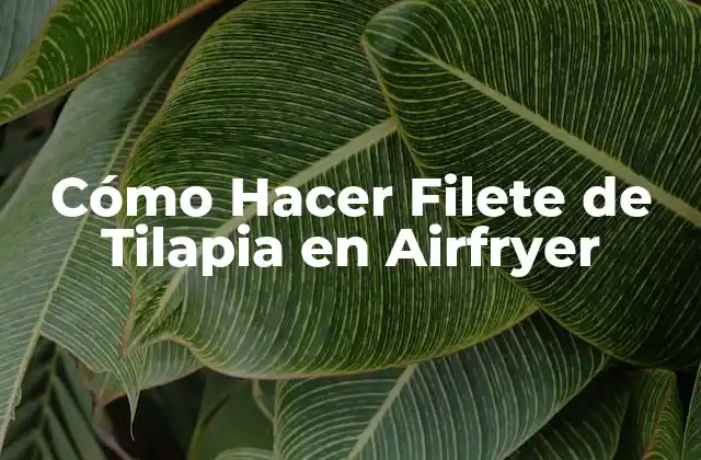 Cómo Hacer Filete de Tilapia en Airfryer