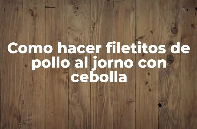 Como Hacer Filetitos de Pollo Al Jorno con Cebolla