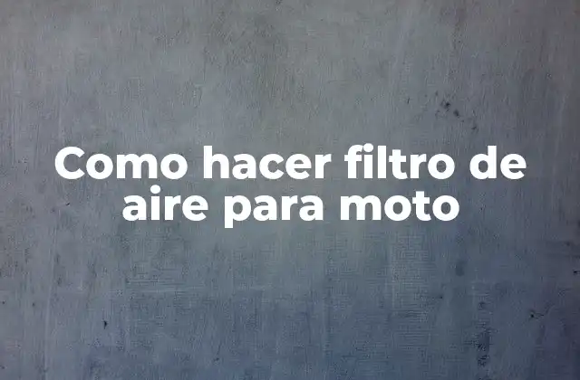 Filtro de aire para moto