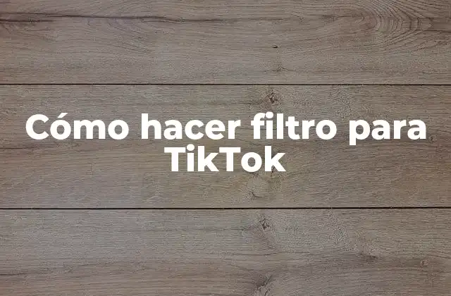 Cómo Hacer Filtro para Tiktok