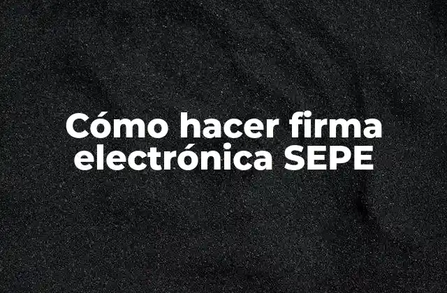 Cómo Hacer Firma Electrónica Sepe