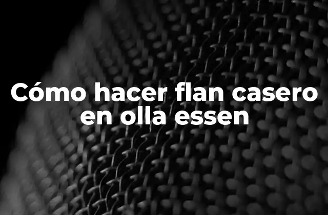 Cómo Hacer Flan Casero en Olla Essen