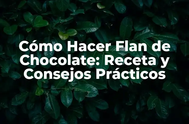 Cómo Hacer Flan de Chocolate: Receta y Consejos Prácticos