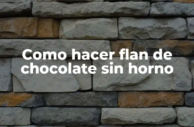 Como Hacer Flan de Chocolate sin Horno