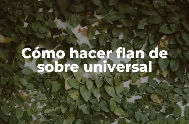 Cómo Hacer Flan de sobre Universal