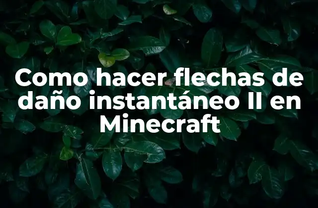 Como Hacer Flechas de Daño Instantáneo Ii en Minecraft