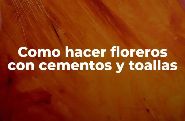 Como Hacer Floreros con Cementos y Toallas