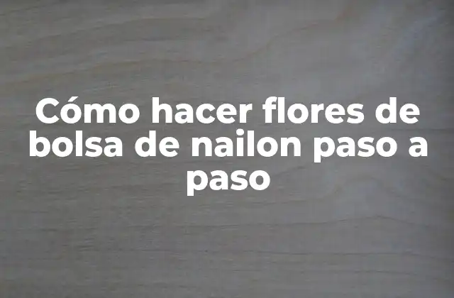 Cómo Hacer Flores de Bolsa de Nailon Paso a Paso 2 ¿Qué son las flores de bolsa de nailon?