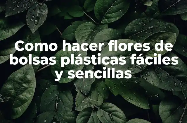 Flores de bolsas plásticas fáciles y sencillas: ¿Qué son y para qué sirven?