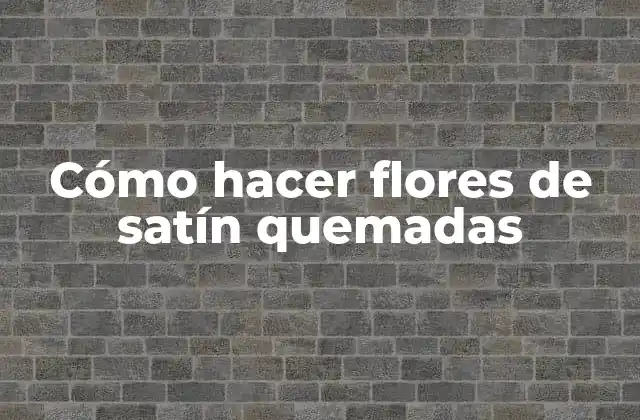 Cómo Hacer Flores de Satín Quemadas