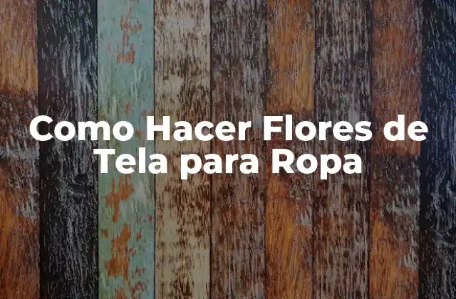 Como Hacer Flores de Tela para Ropa