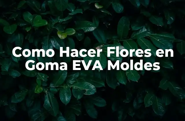 Como Hacer Flores en Goma Eva Moldes