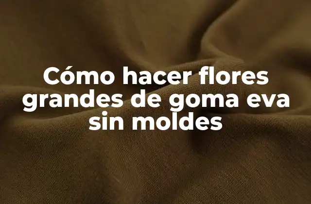 Cómo Hacer Flores Grandes de Goma Eva sin Moldes