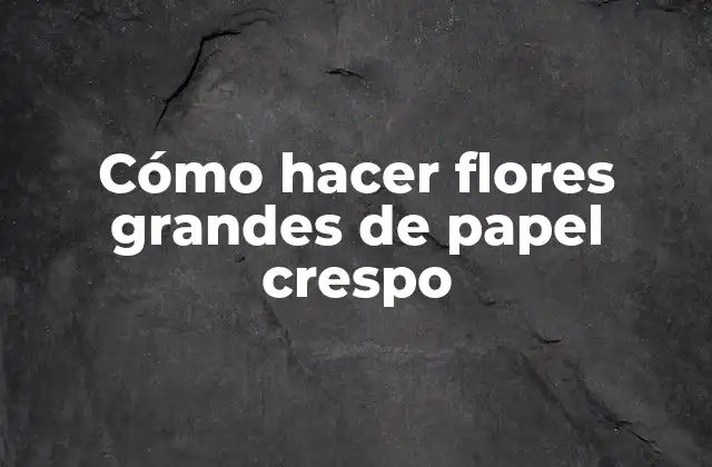 Cómo Hacer Flores Grandes de Papel Crespo
