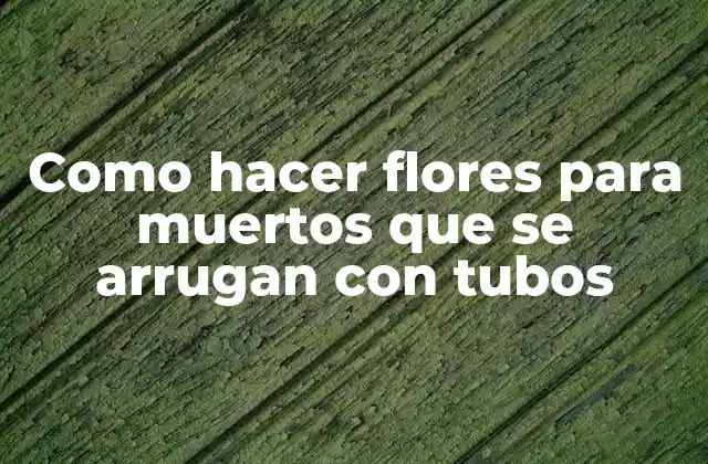 Como Hacer Flores para Muertos que Se Arrugan con Tubos