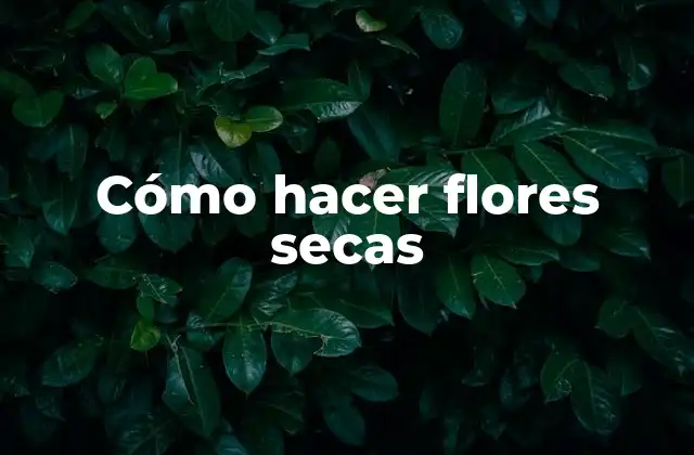 Cómo Hacer Flores Secas 2 Qué son las flores secas