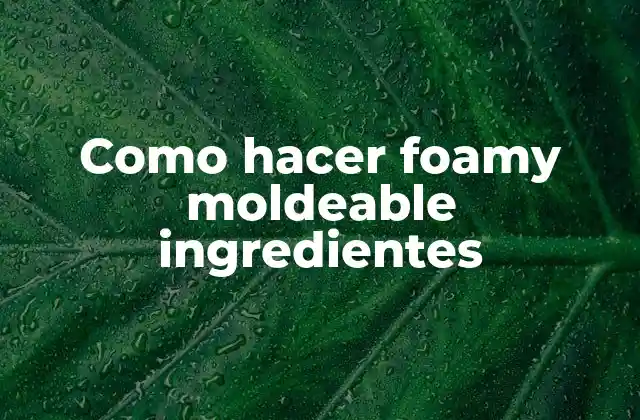 Como Hacer Foamy Moldeable Ingredientes