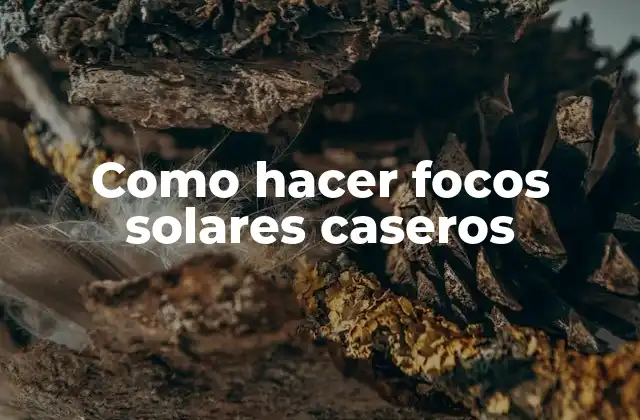 Como Hacer Focos Solares Caseros