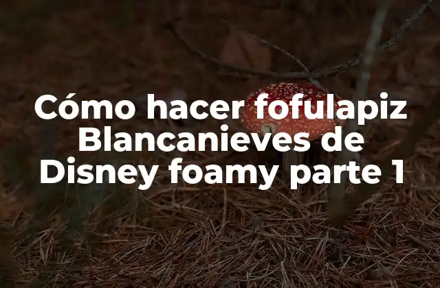 Cómo Hacer Fofulapiz Blancanieves de Disney Foamy Parte 1