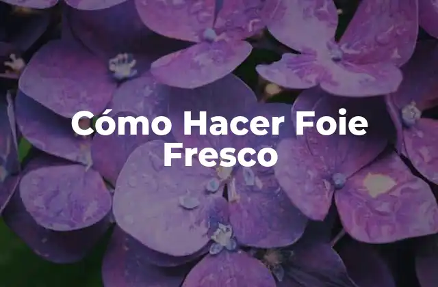 Cómo Hacer Foie Fresco