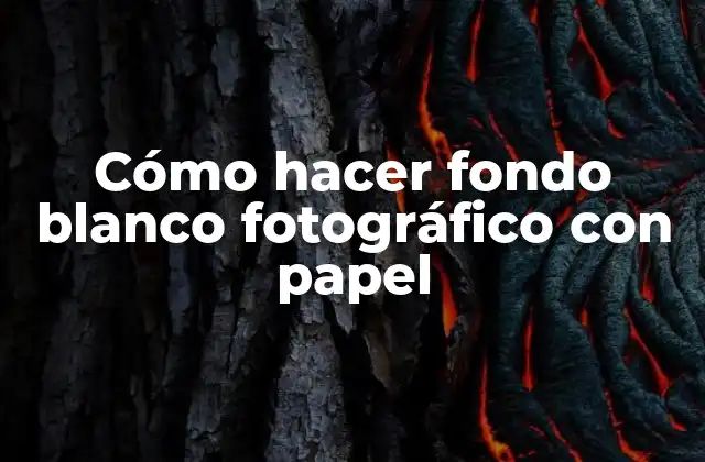Cómo Hacer Fondo Blanco Fotográfico con Papel